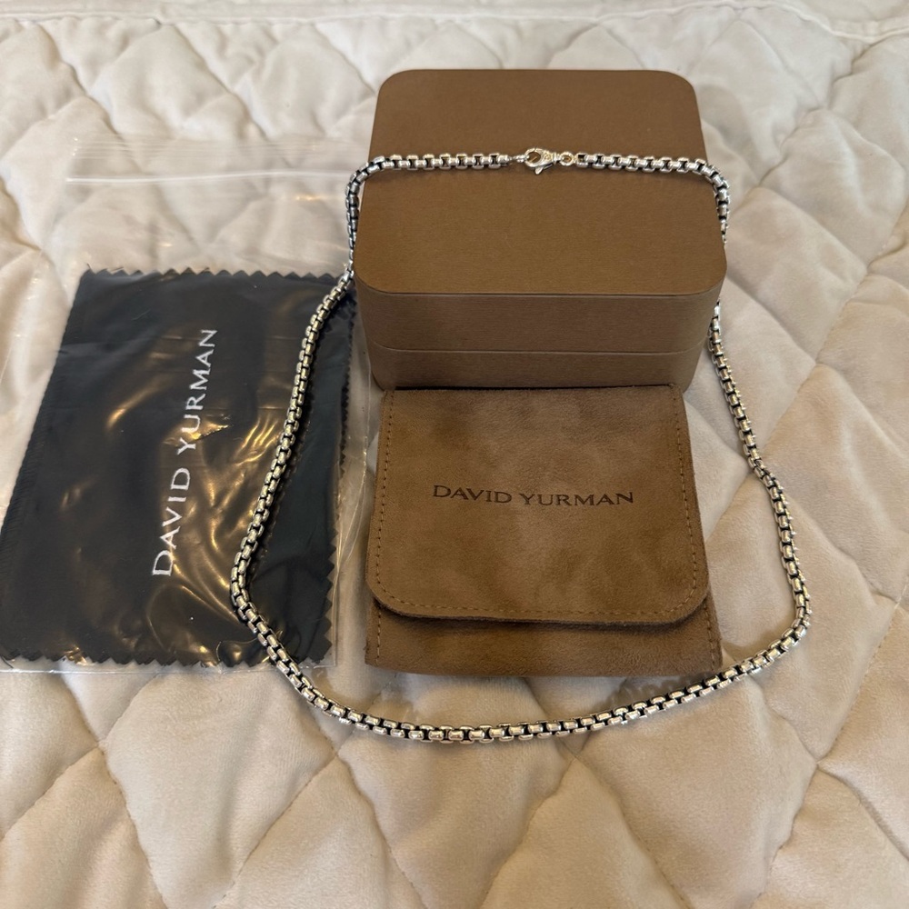 David Yurman Box Chain Sterling Silver Necklace 4.8mm